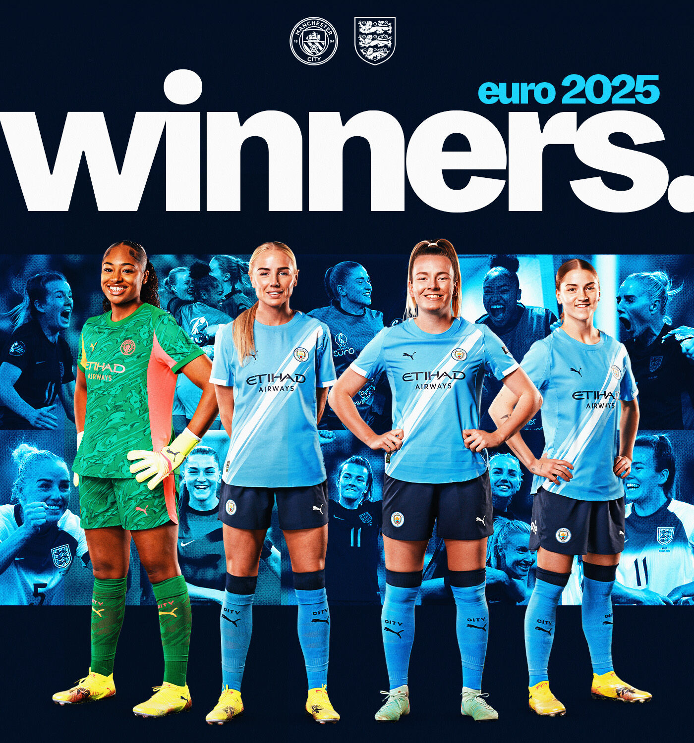 FLEUR STORE フルールストア　マンチェスターシティカラー Manchester City マンチェスターシティ フットボールTシャツ
